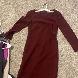 Banana Republic Deep Red Long Sleeve Dress